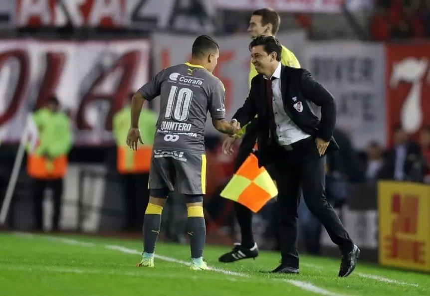 Foto: Prensa River. Juanfer es un hijo pródigo de Gallardo y se vuelven a encontar por tercera vez.