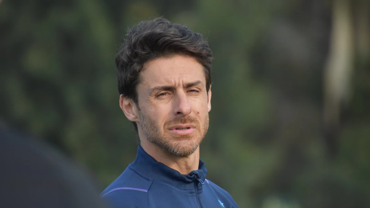 Foto: Aimar con la ropa de la Selección (AFA)