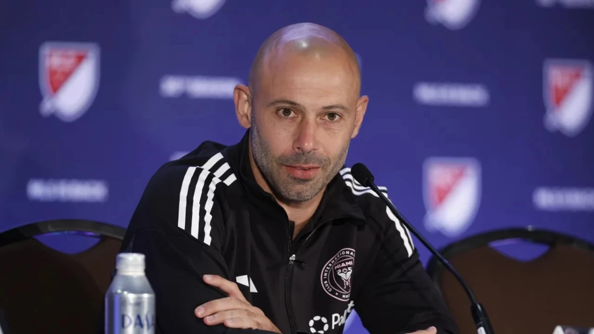 Foto: Javier Mascherano, en su primera conferencia de prensa como DT del Inter de Miami. (Foto: Mlssoccer.com)