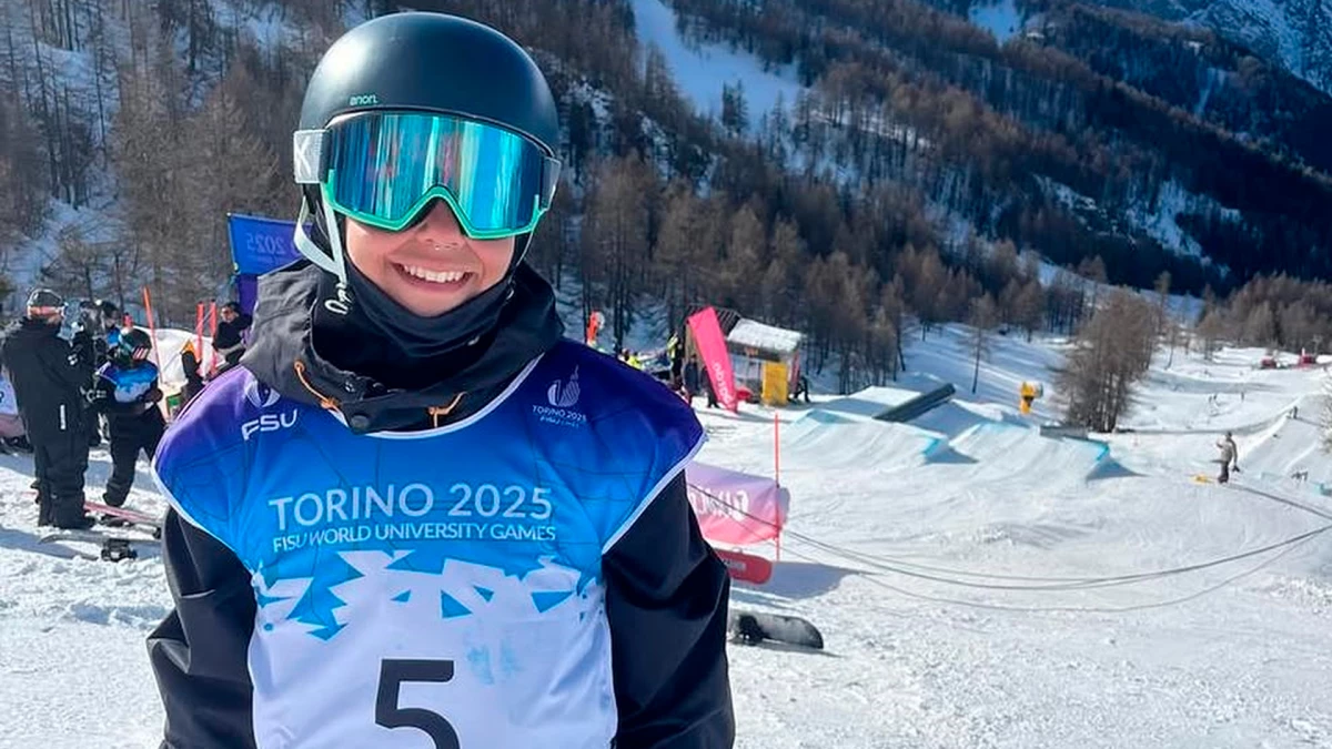 Abril Casco hizo historia y obtuvo medalla de bronce en Snowboard en Torino 2025 | Foto: IG Fedu Argentina.
