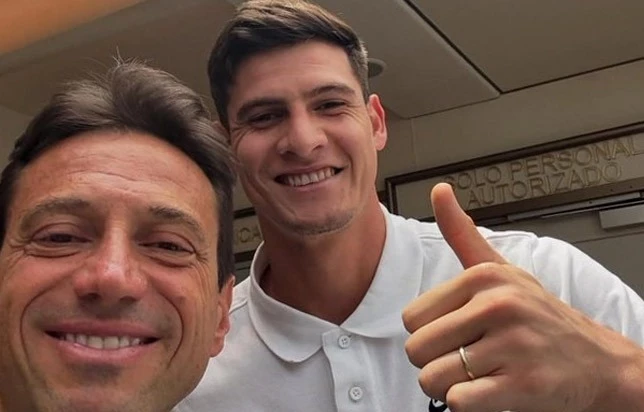 Foto: IG de Marcelo Moretti. El presidente de San Lorenzo confirmó la compra del pase de Orlando Gill. El Ciclón tiene arquero