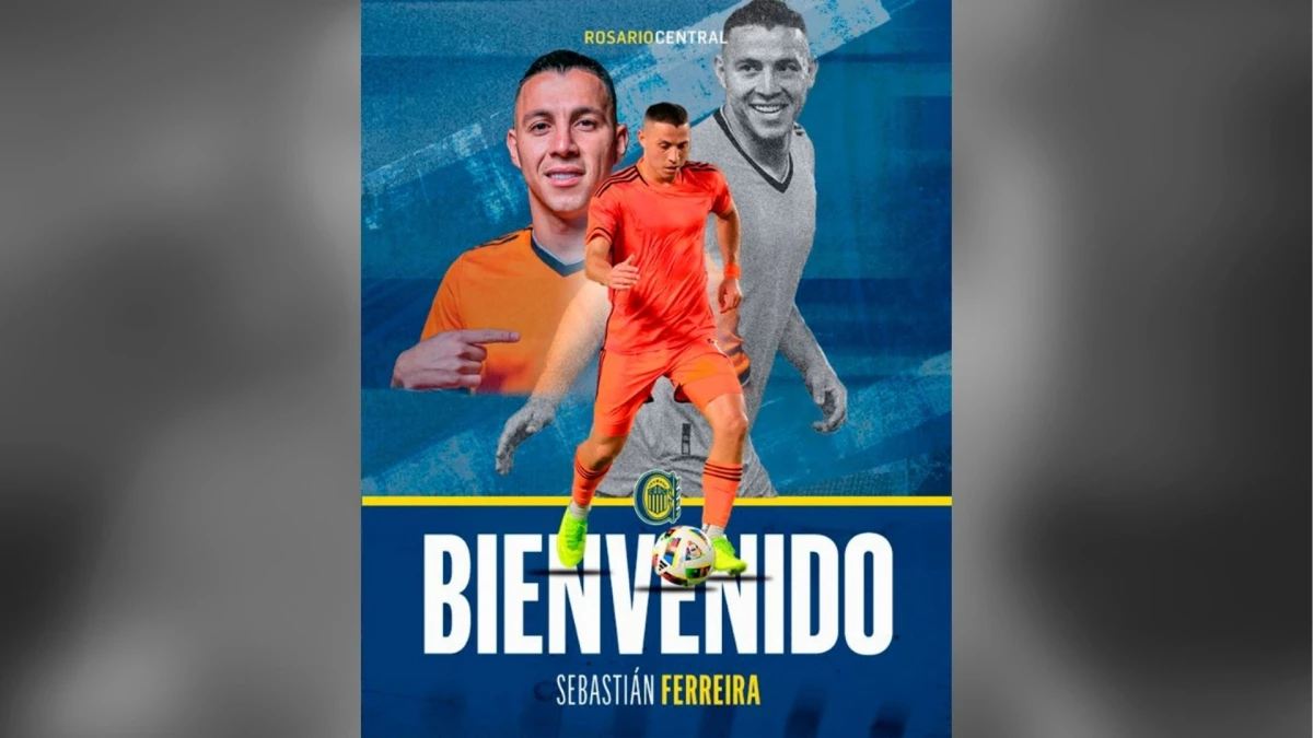 Foto: @RosarioCentral. El delantero paraguayo Sebastián Ferreira es la nueva cara del equipo de Ariel Holan