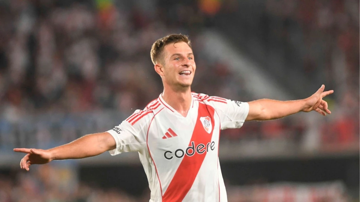 Foto: Alfredo Luna (Contenidos informativos) - Giuliano Galoppo festeja el primer gol de River
