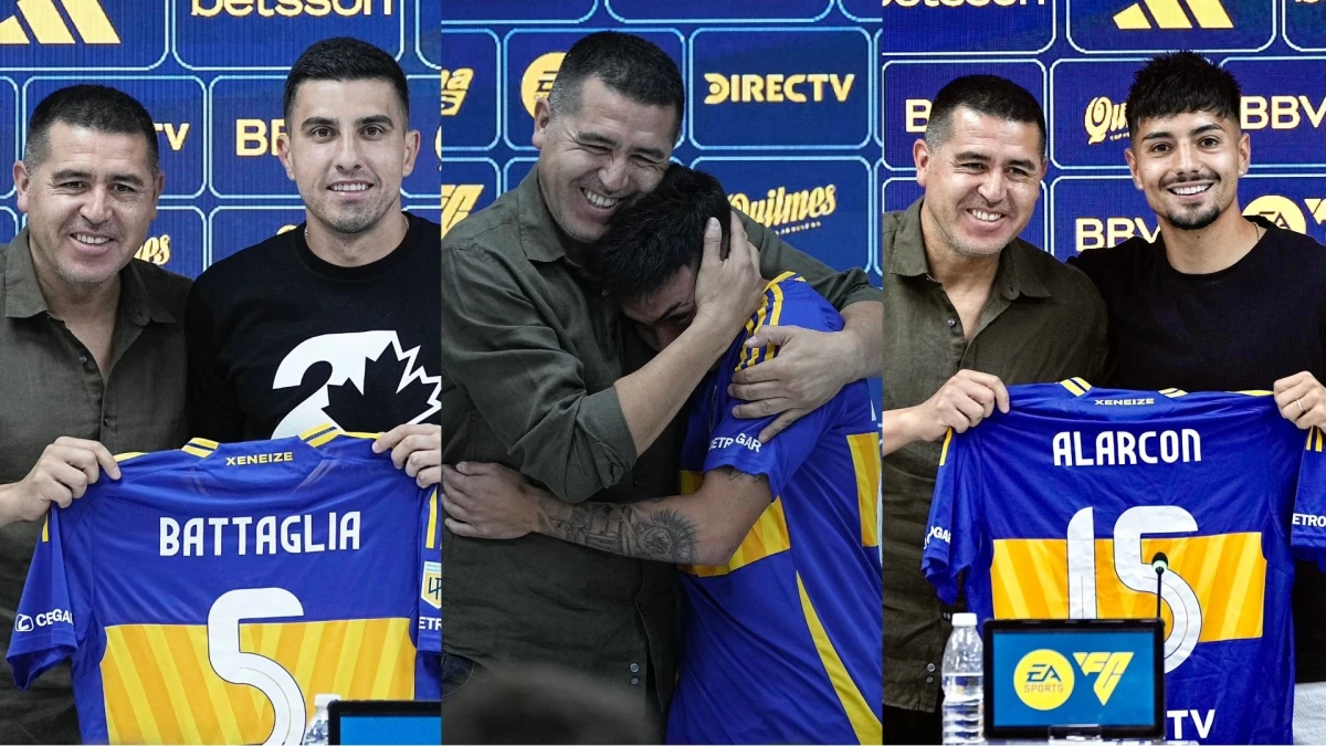Foto: Juan Román Riquelme en la presentación de los nuevos refuerzos. Prensa Boca @BocaJrsOficial&nbsp;