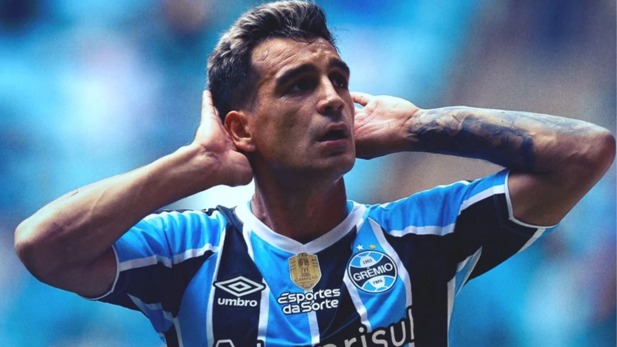 Foto: X de Gremio de Porto Alegre. El argentino Cristaldo marcó en dos ocasiones para el equipo del profesor Quinteros