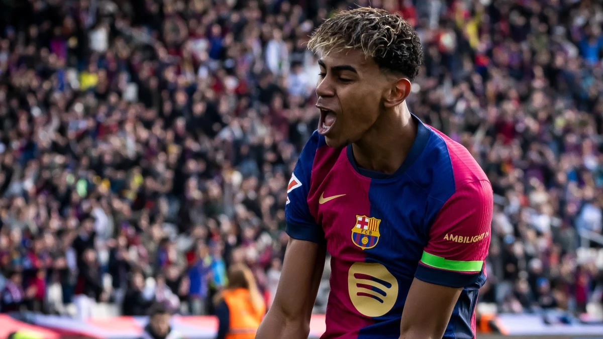 Lamine Yamal festeja el triunfo de Barcelona. Foto: @FCBarcelona_es