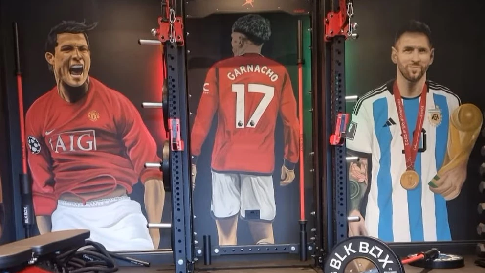 El nuevo espacio de práctica personal de Garnacho. Foto: Instagram BLK Box.&nbsp;