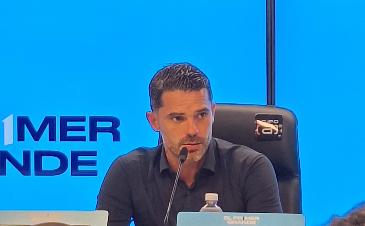 Gago, en la conferencia de prensa posterior a la derrota ante Racing. &nbsp;