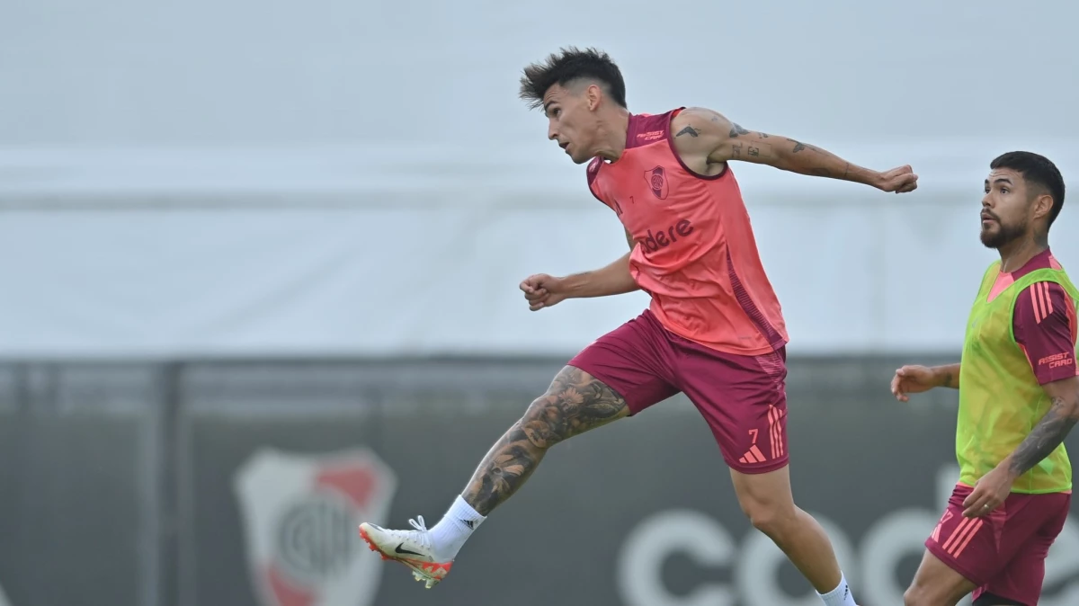 Foto: Prensa River. Maxi Meza es la única duda del equipo para jugar el domingo el Superclásico