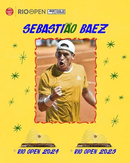 Foto: Sebastián Báez retuvo el título en Río de Janeiro. @RioOpenOficial.