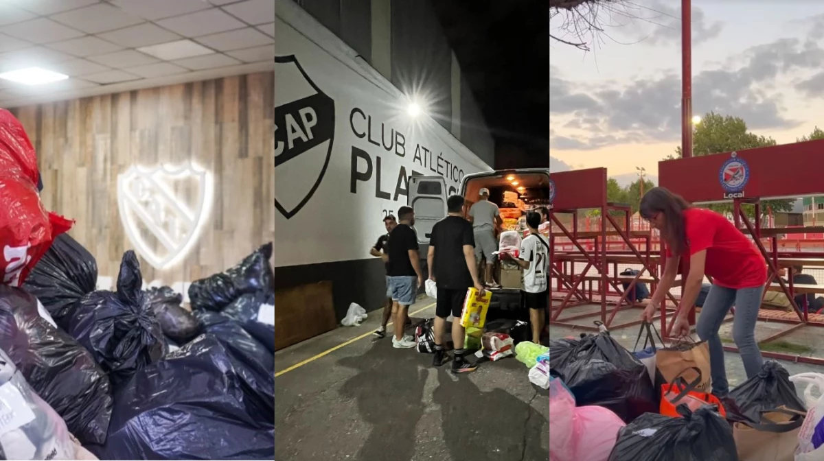 Independiente, Platense y Argentinos Juniors, algunos de los clubes que realizan colectas para llevar a Bahía Blanca