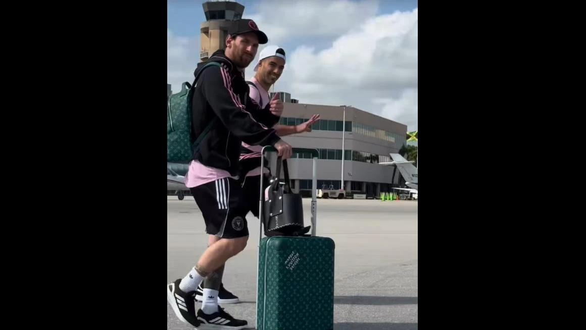 Messi y Suárez rumbo a Atlanta. Foto: Inter Miami