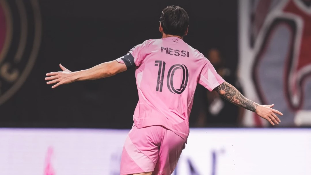 Messi festeja su gol ante Atlanta United (Foto: X@InterMiamiCF)