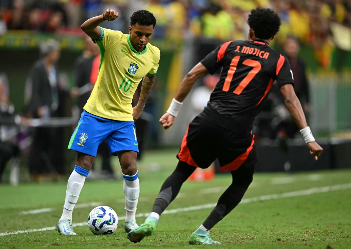 Rodrygo, con la ‘diez’ de Brasil ante la ausencia de Neymar (Foto X@Conmebol)
