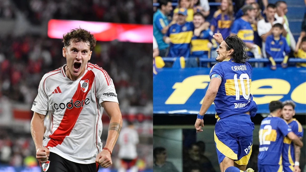 Foto: Prensa River y Boca. Colidio y Cavani ya palpítan el Superclásico del 27 de abril en el Monumental