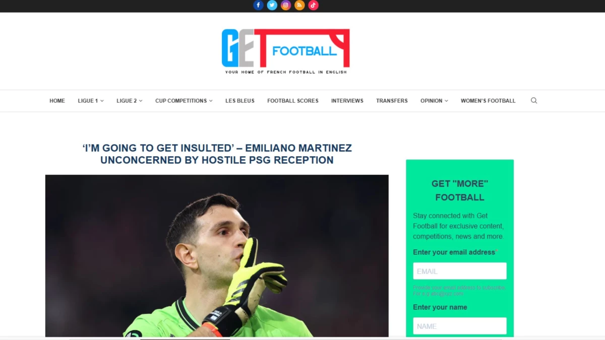 El medio Get French Football News también le dedicó una nota al arquero argentino.