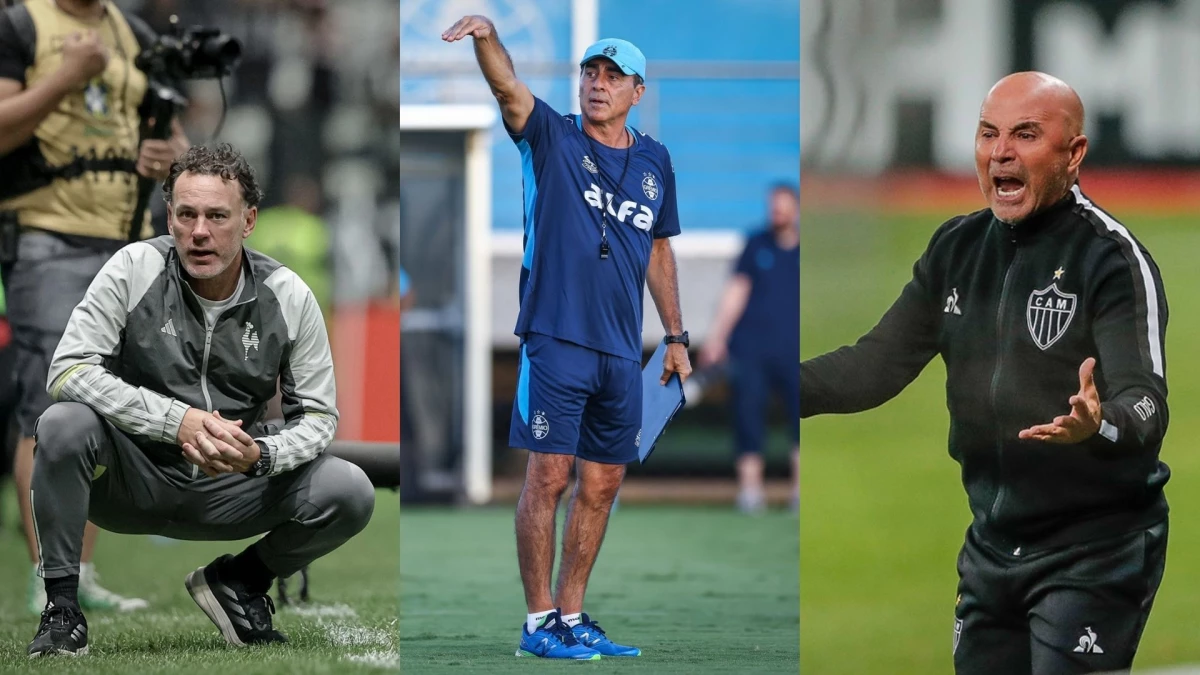 Foto de las Redes Sociales de los clubes. Gabriel Milito-Gustavo Quinteros y Jorge Sampaoli, los “ternados” de Riquelme.