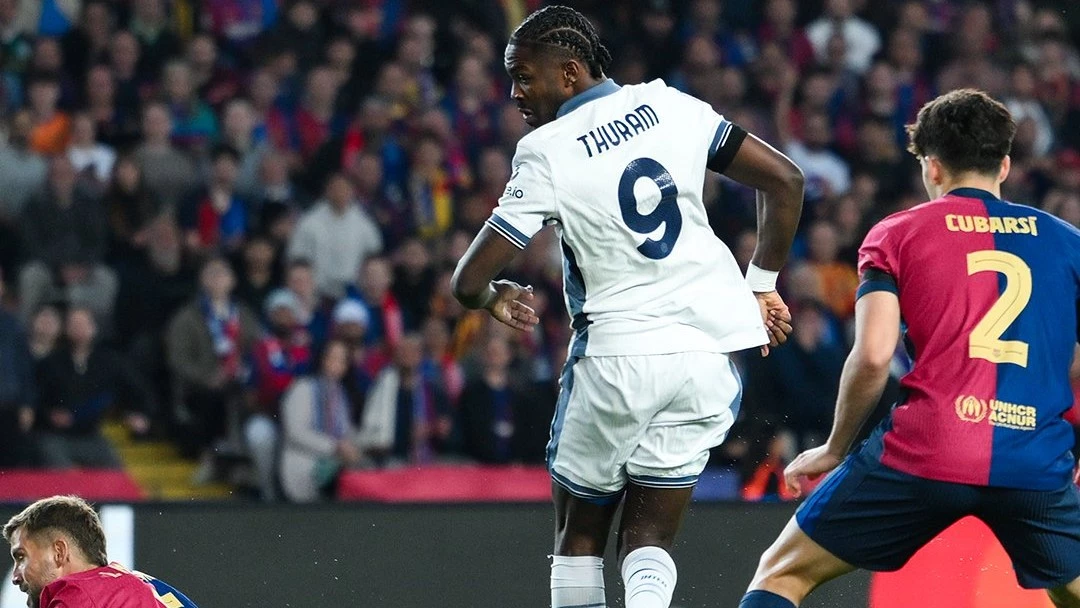 Marcus Thuram, tira el taco del primer gol de Inter. foto@uefa.
