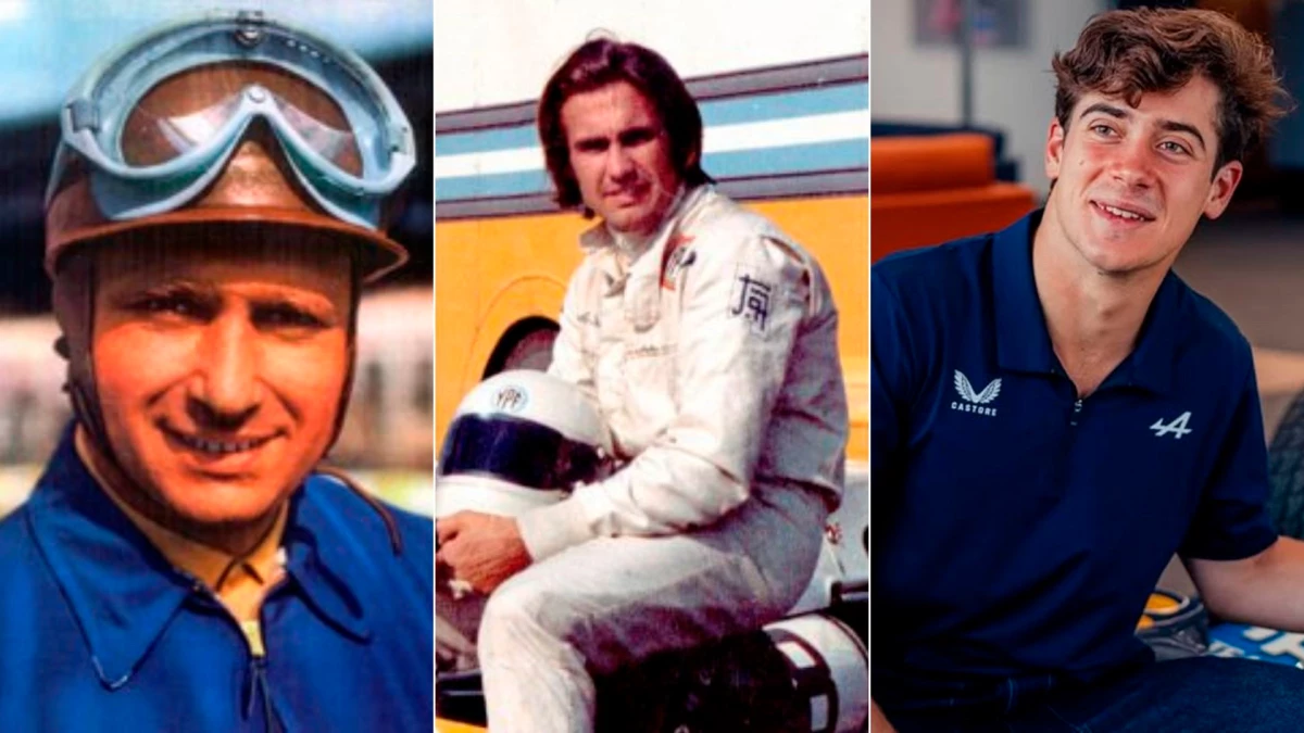 Fangio, Reutemann y Colapinto, este último se sumará a una lista de selectos pilotos argentinos en F´romula 1 | Foto: Wikipedia | ACA | Alpine Renault