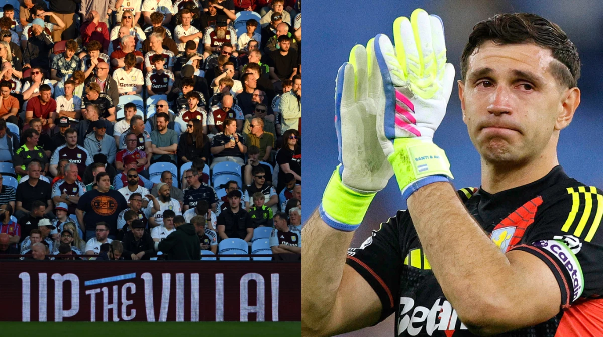 La emoción de Dibu Martínez al saludar a los hinchas en el último partido de local de Aston Villa