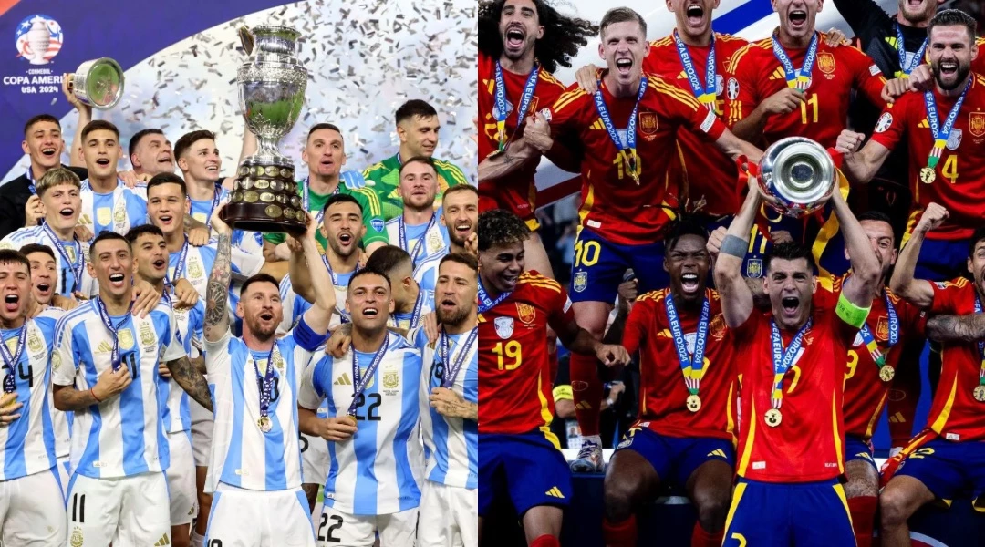 Se encamina otra vez la disputa de la postergada Finalíssima. Fotos: AFARFEF