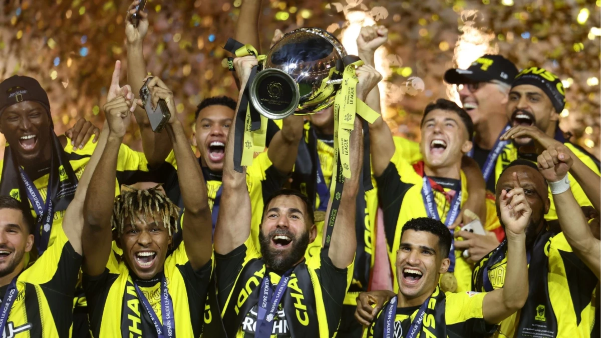 El equipo de Benzema, Al-Ittihad, campeón de la Liga Profesional Saudí.Foto: “X” de Roshn Saudi League (@SPL_EN).