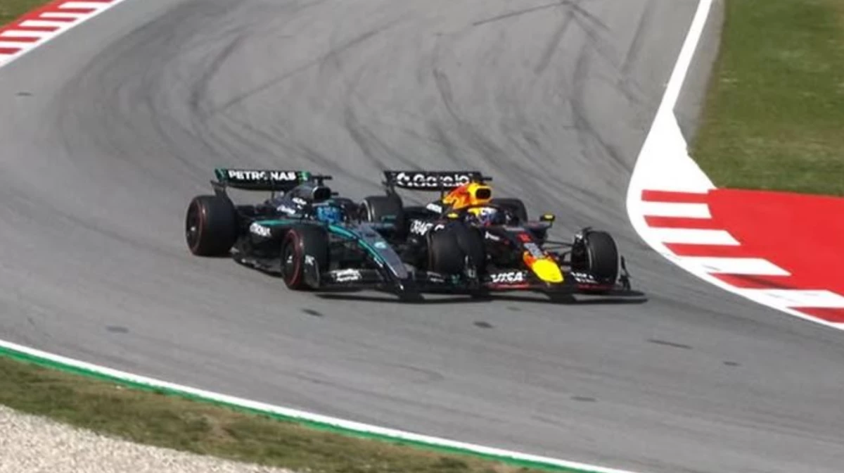 Verstappen fue penalizado por su conducta con Russell (Foto: X@F1).