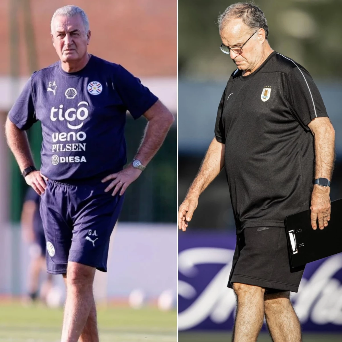 Gustavo Alfaro y Marcelo Bielsa buscan llevar a Paraguay y Uruguay al próximo mundial.&nbsp;