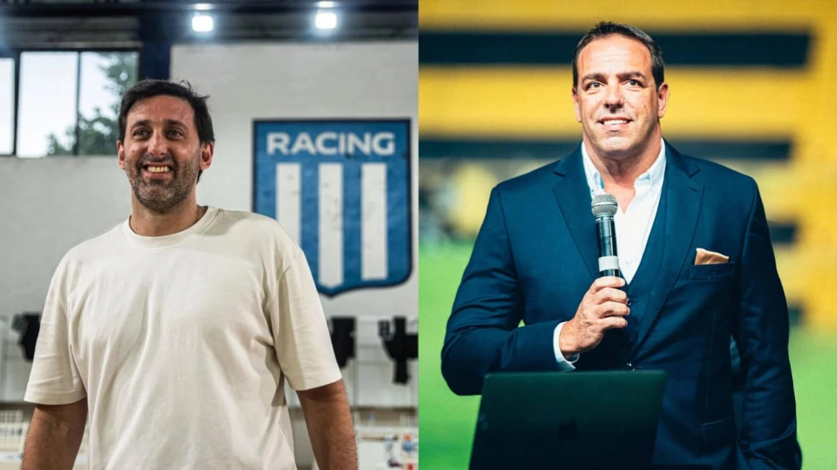 Milito y Ruglio, presidentes de Racing y Peñarol, respectivamente (Fotos: Prensa clubes)