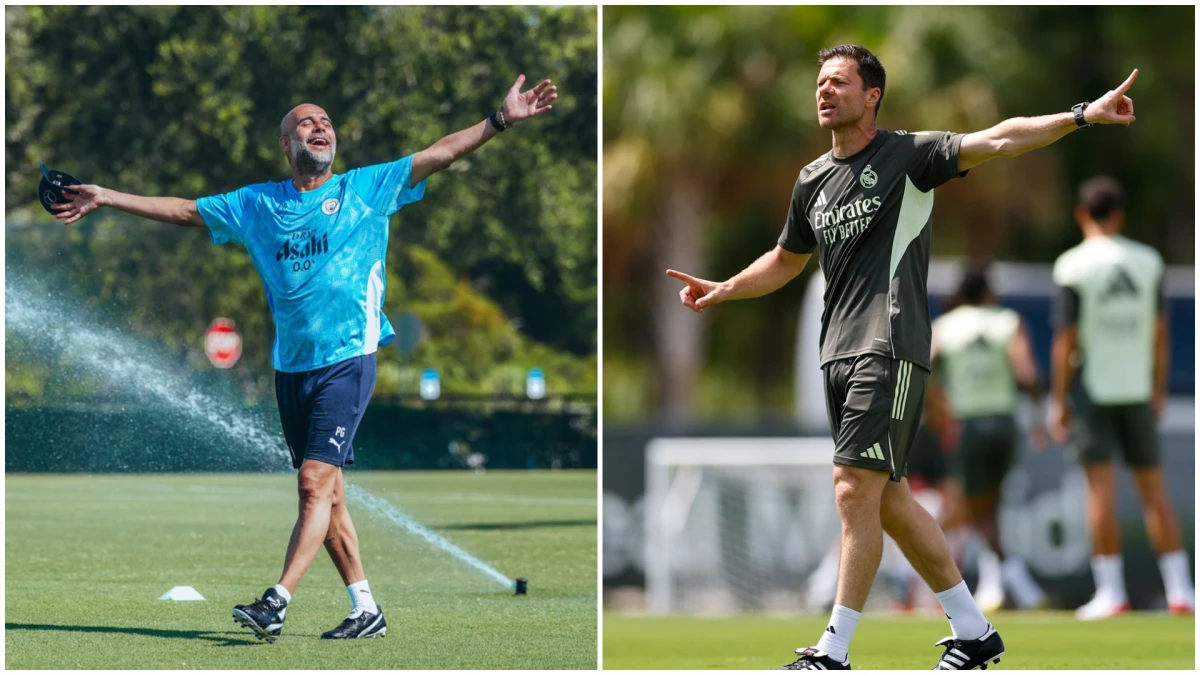 Guardiola y Xabi Alonso. Fotos: Manchester CityReal Madrid