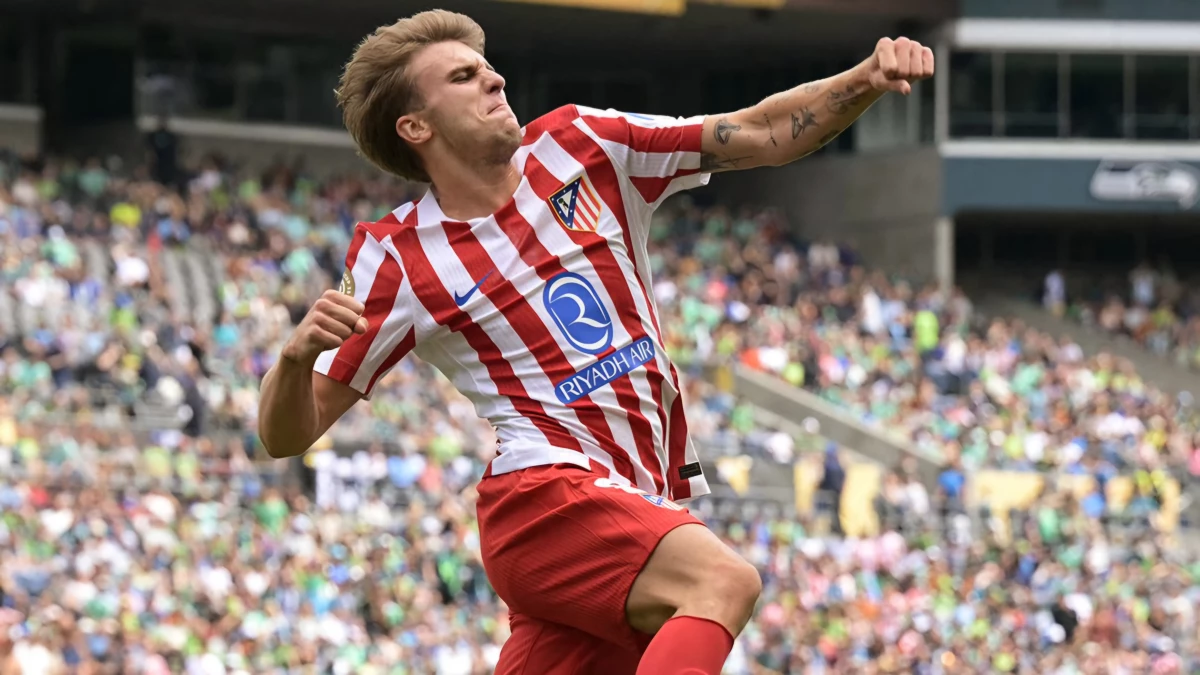 Foto: Pablo Barrios, goleador y figura del Atlético Madrid.