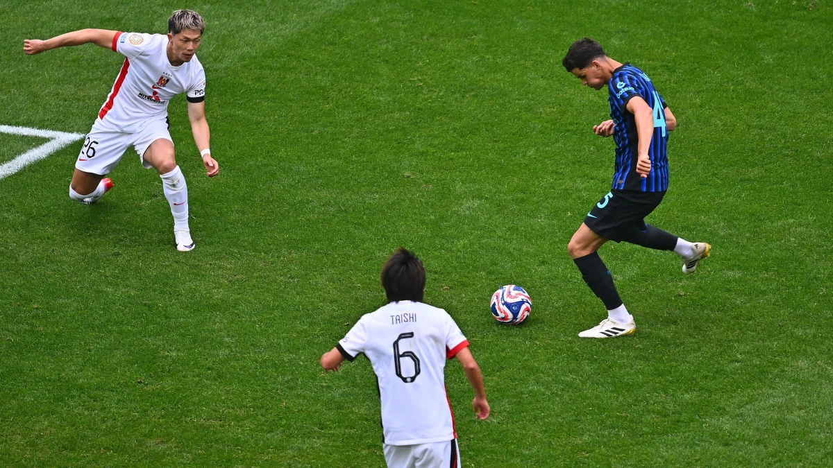 El argentino Valentín le da la victoria a Inter con ese toque en tiempo adicionado. foto: @fifa&nbsp;