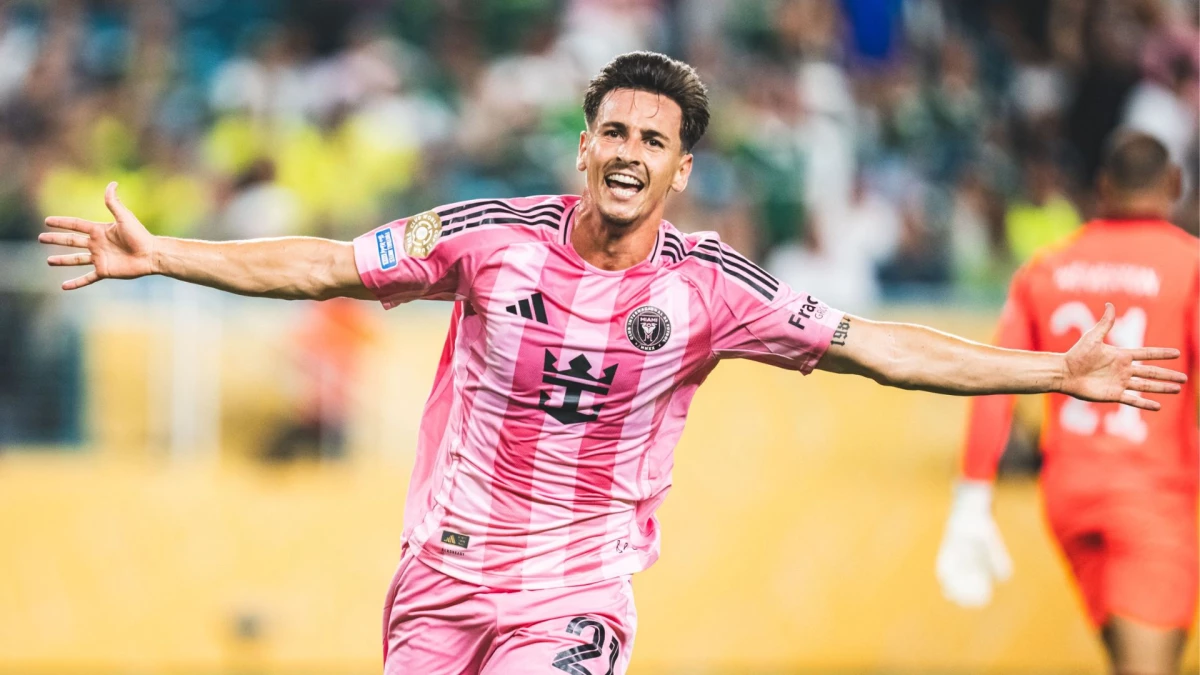 Foto: El cordobés Tadeo Allende celebra su gol, el primero de Inter Miami.