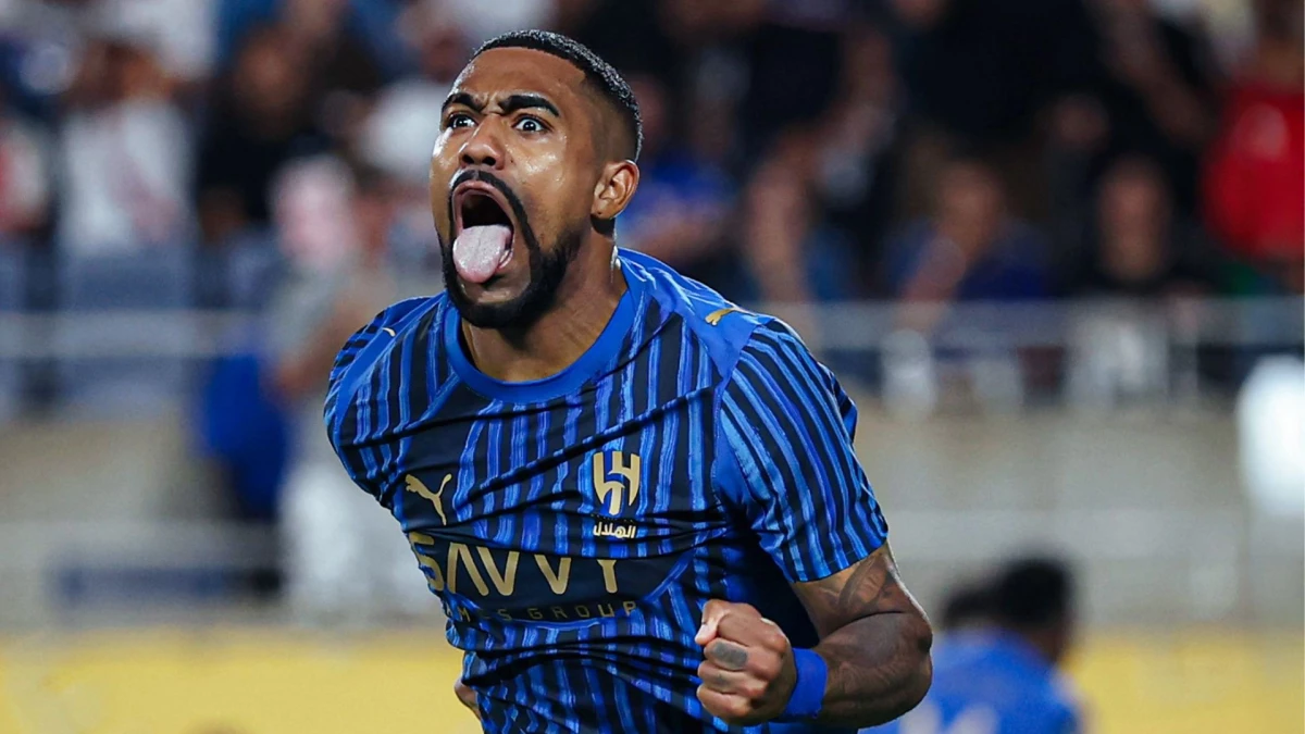 Foto: El otro brasileño que convirtió en la enorme victoria de Al Hilal, Malcom, celebra el segundo gol de los saudíes.