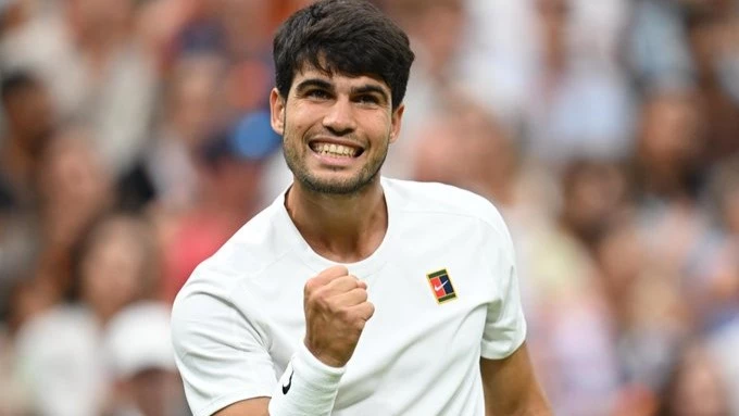 Alcaraz venció a Rublev y pasó de ronda en el Gran Slam. Foto: Wimbledon