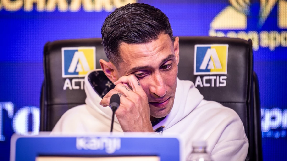 La emoción de Di María. Foto: X Rosario Central.&nbsp;