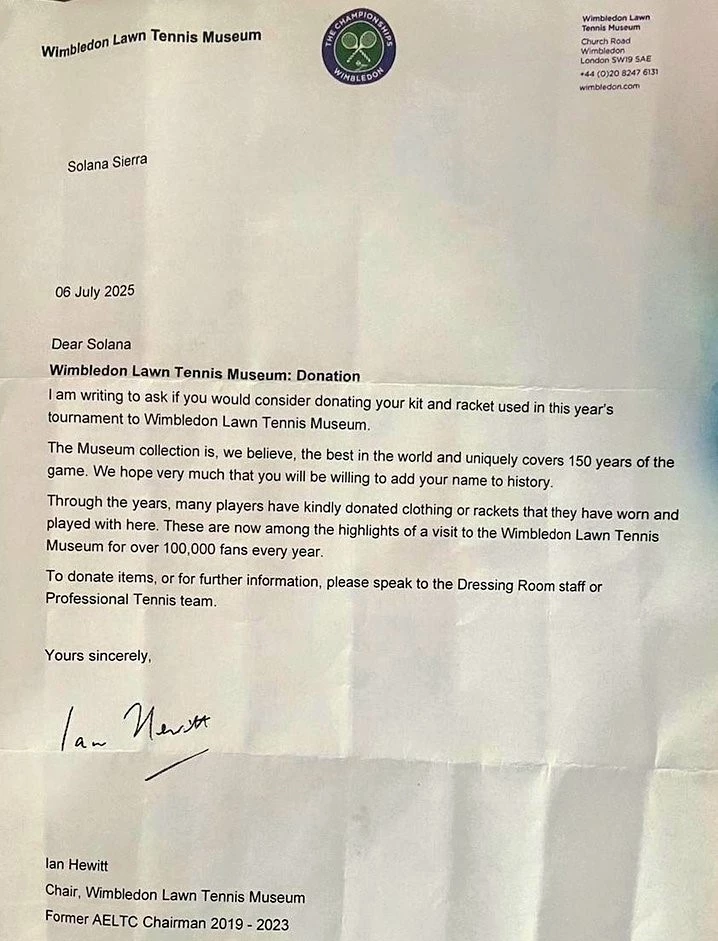 La carta que recibió Sol.&nbsp;
