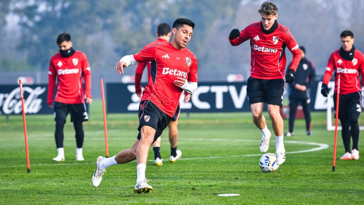 Foto: Prensa River. El equipo de Gallardo se entrenó en el predio de River de Ezeiza de cara al viaje a Córdoba