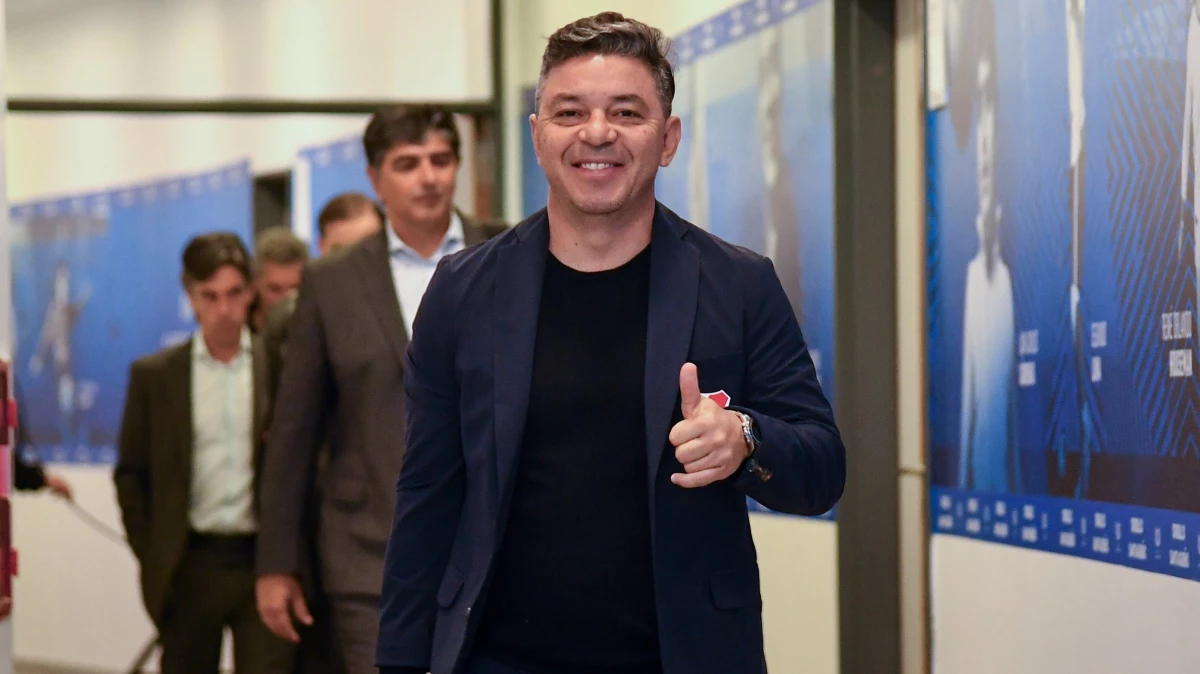 El Muñeco sonríe con la clasificación del Millonario. Foto: River.