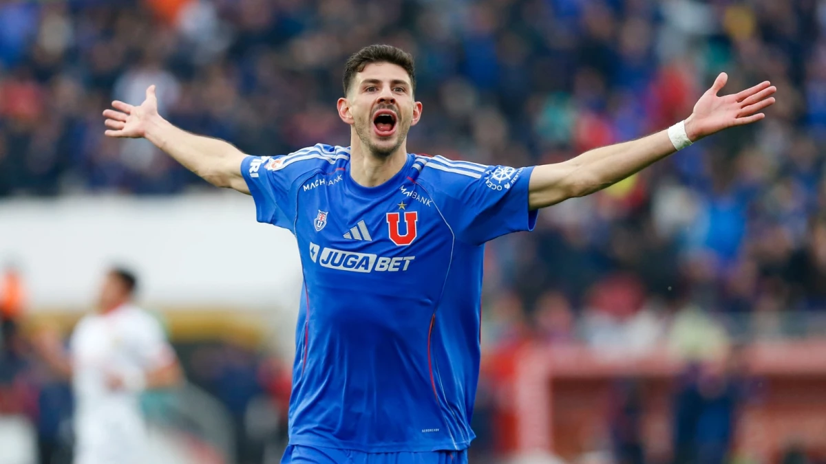 Foto:@udechile. El argentino Di Yorio resultó uno de los goleadores de la U de Chile, que venció por el torneo local y enfrentará a Independiente por Sudamericana