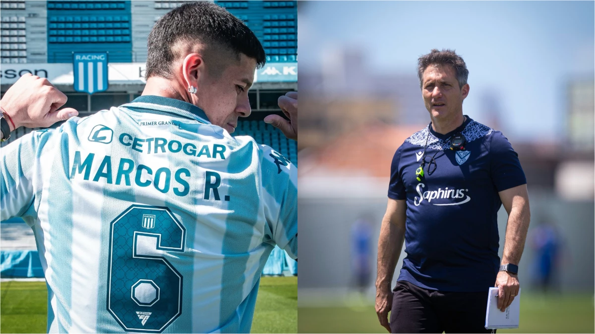 Marcos R, la nueva figura de Racing, irá al banco de suplentes. Del otro lado, Guillermo y su Vélez.