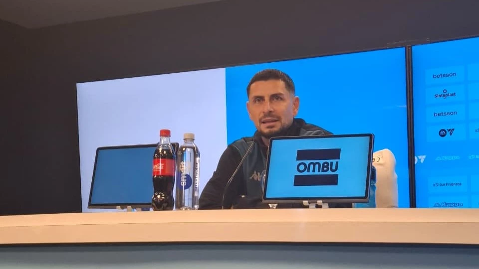 Gabriel Arias en la conferencia de prensa posterior a la derrota con Tigre | Foto: Medios PúblicosContenidos Informativos