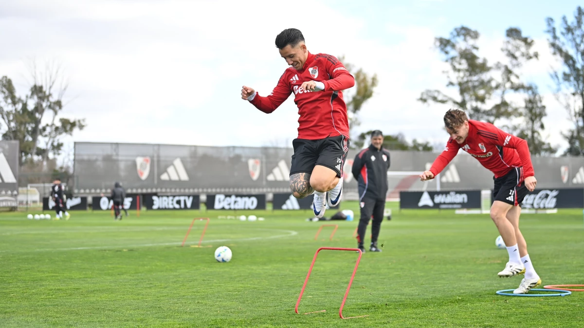 Foto: Prensa River. La dupla Colidio-Driussi se presenta como la posible para jugar en la ofensiva ante Barracas.