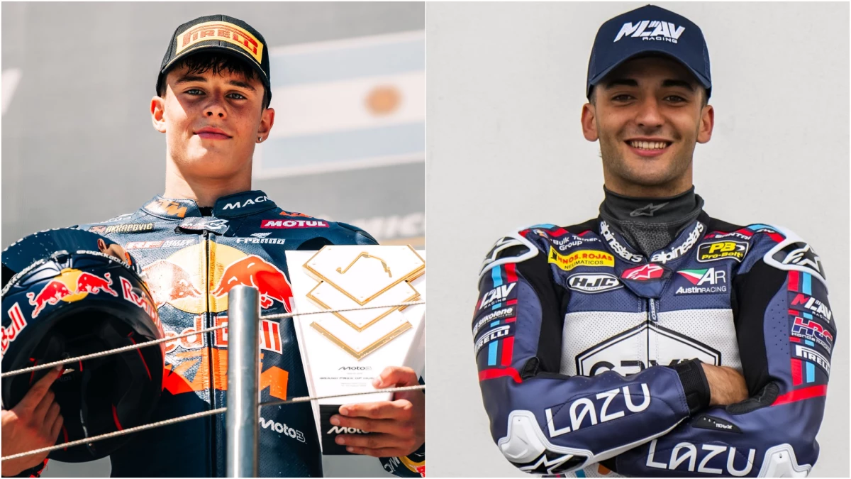 Perrone y Morelli, los representantes argentinos en el Mundial de Moto3. Foto: tech3racingMLav Racing