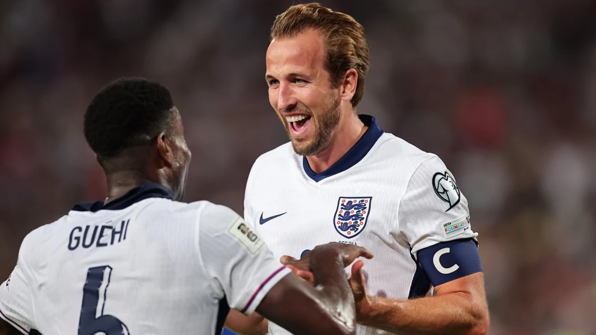 Khane celebra su gol con Guehi. foto: @uefa&nbsp;