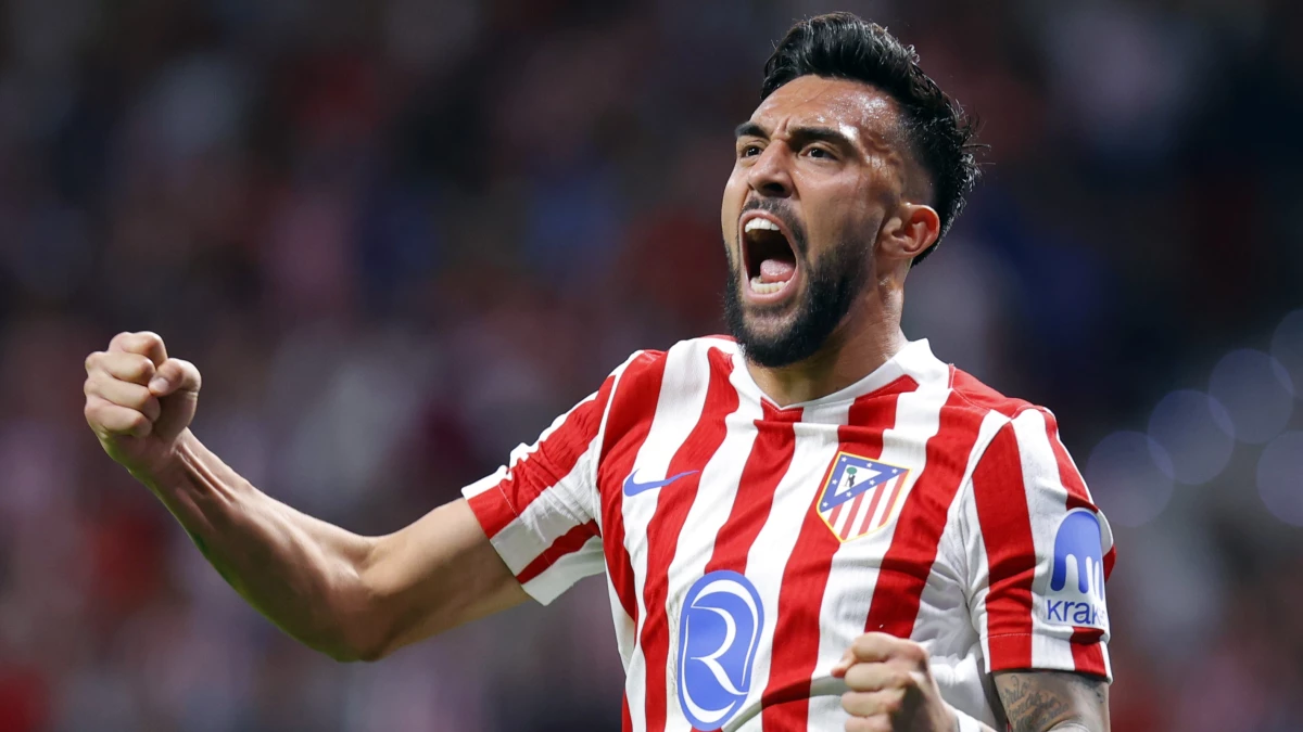 Nico González festeja un gol en su debut en el Atleti. foto: @laliga