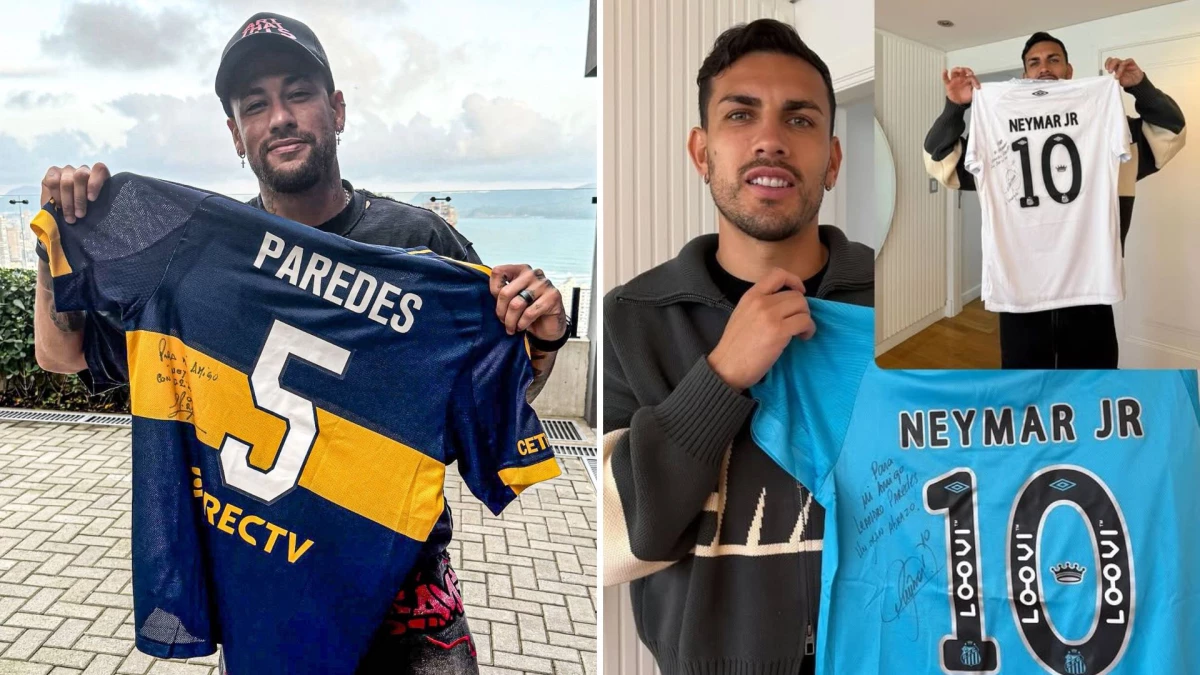 Paredes mostró en sus redes sociales el intercambio virtual de camisetas que hizo con Neymar.