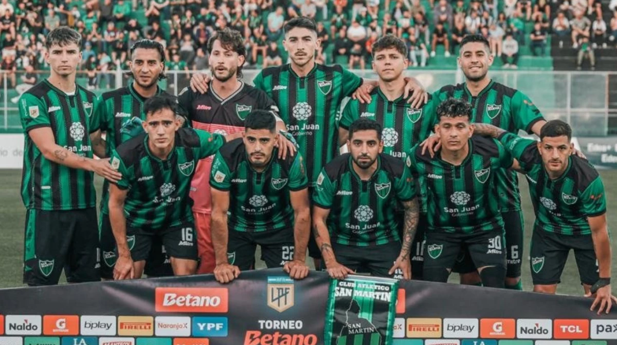 El equipo sanjuanino está en puestos de descenso (Foto: X@CASanMartinSJ).