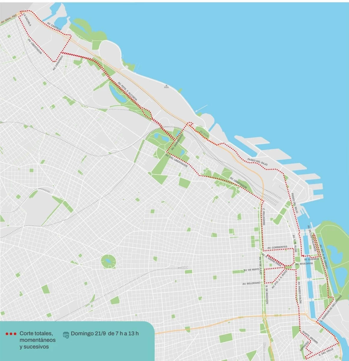 El recorrido de la Maratón BA (Foto: Prensa GCBA).