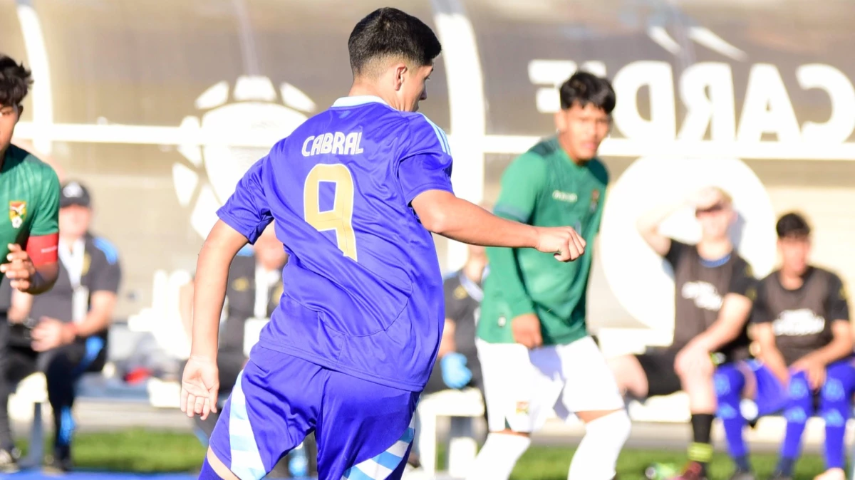 Bruno Cabral, el goleador de River y la Sub 15. Foto: AFA.